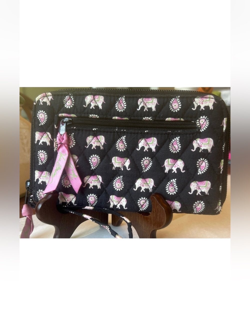 Vera Bradley Wristlet/wallet in retired "Pink Elephants" pattern